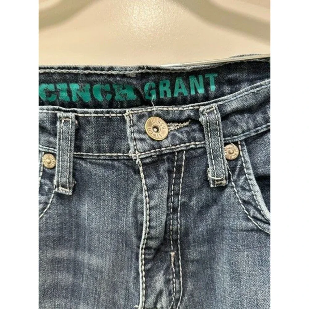 Cinch Grant Men's Bootcut Jeans 30x36 Dark Wash Relaxed Western Stretch Denim